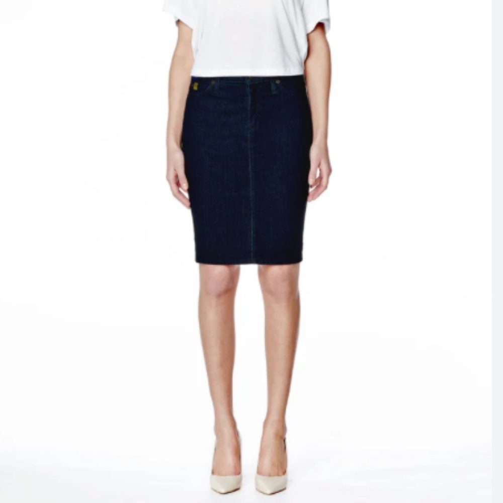 Second Denim Yoga Jeans | High rise denim pencil skirt | Indigo rinse | size 26